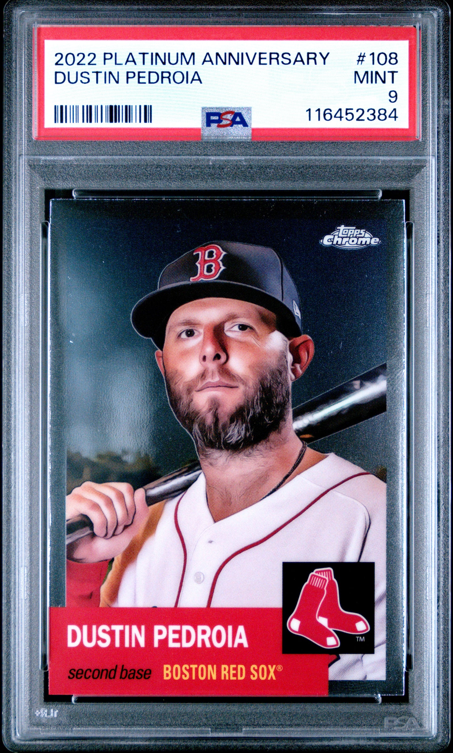 2022 Topps Chrome Platinum Anniversary #108 Dustin Pedroia PSA 9