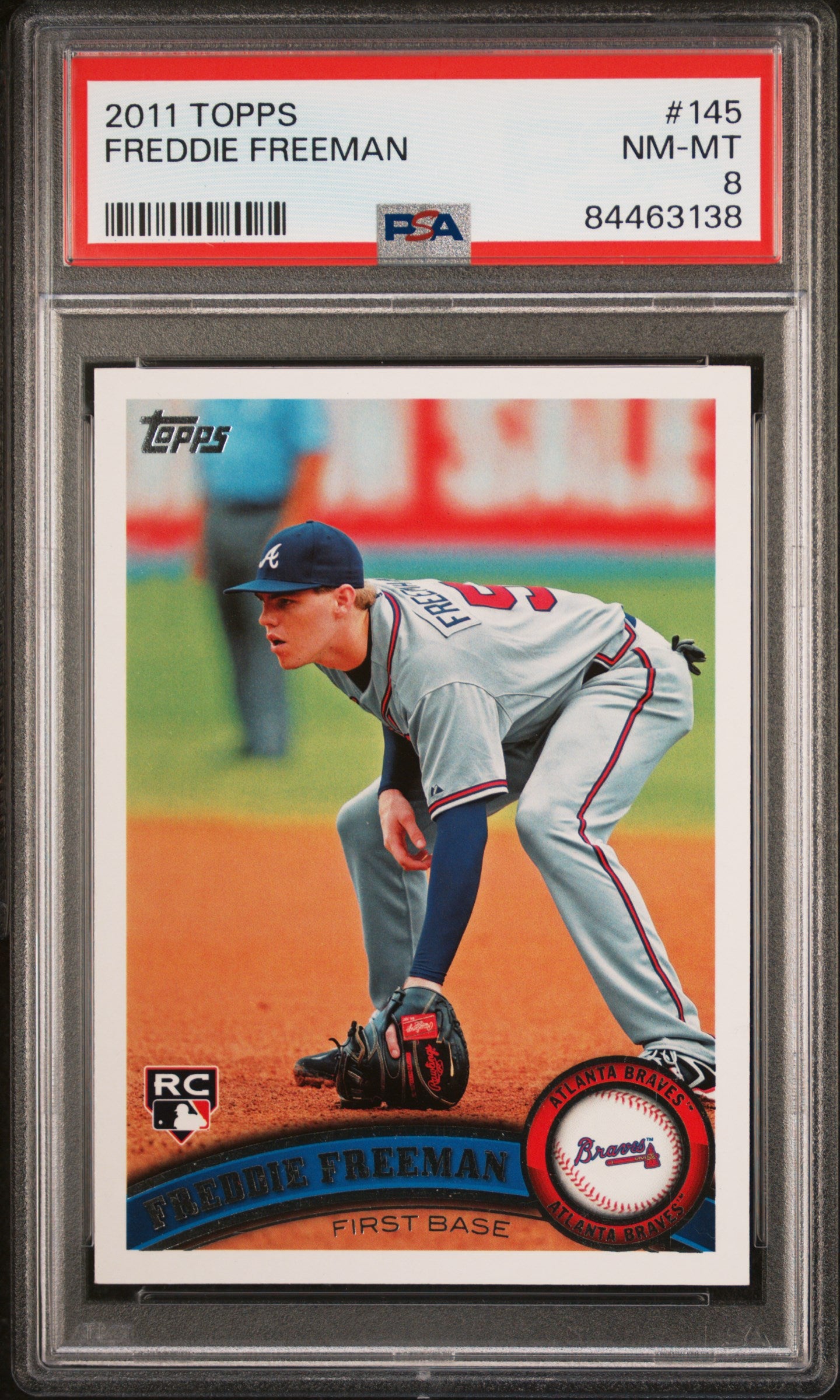 2011 Topps #145 Freddie Freeman RC PSA 8