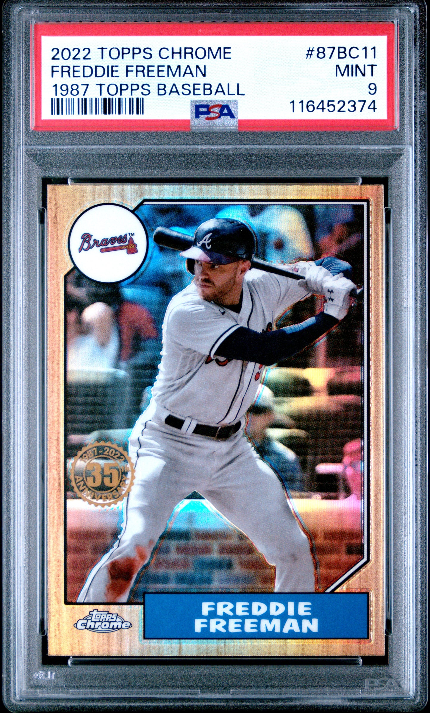 2022 Topps Chrome 1987 Baseball #87BC11 Freddie Freeman PSA 9