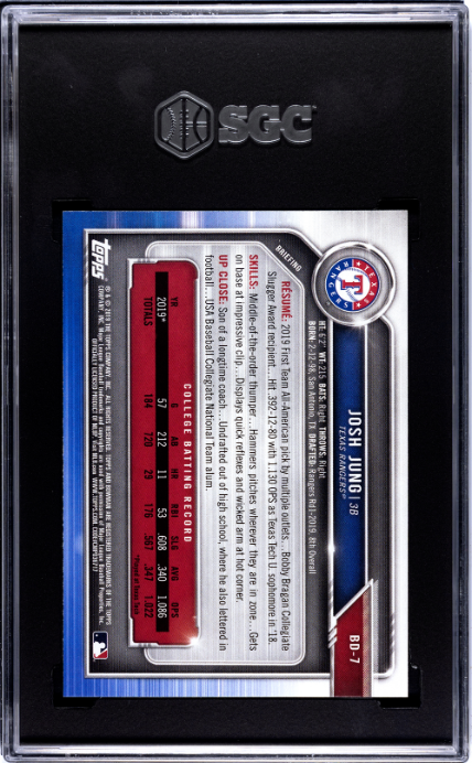 2019 Bowman Draft #BD-7 Josh Jung SGC 9.5