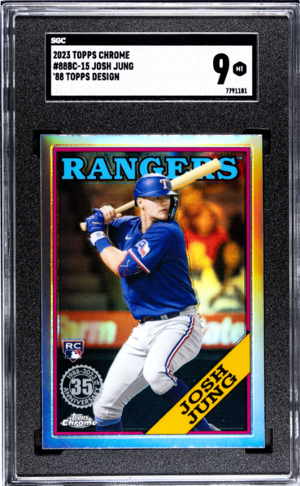 (1)2023 Topps Chrome #88BC-15 Josh Jung '88 RC SGC 9