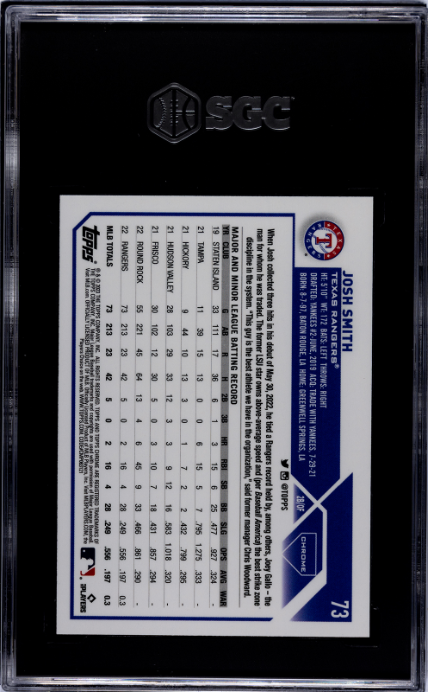 2023 Topps Chrome #73 Josh Smith RC SGC 9
