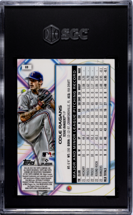 2023 Topps Cosmic Chrome #69 Cole Ragans RC SGC 9.5