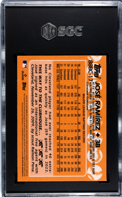 2023 Topps Chrome #88BC-17 Jose Ramirez '88 SGC 10