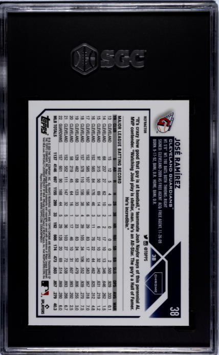 2023 Topps Chrome #38 Jose Ramirez Refractor SGC 10