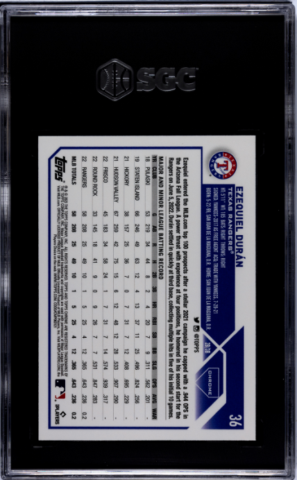 2023 Topps Chrome #36 Ezequiel Duran RC SGC 10