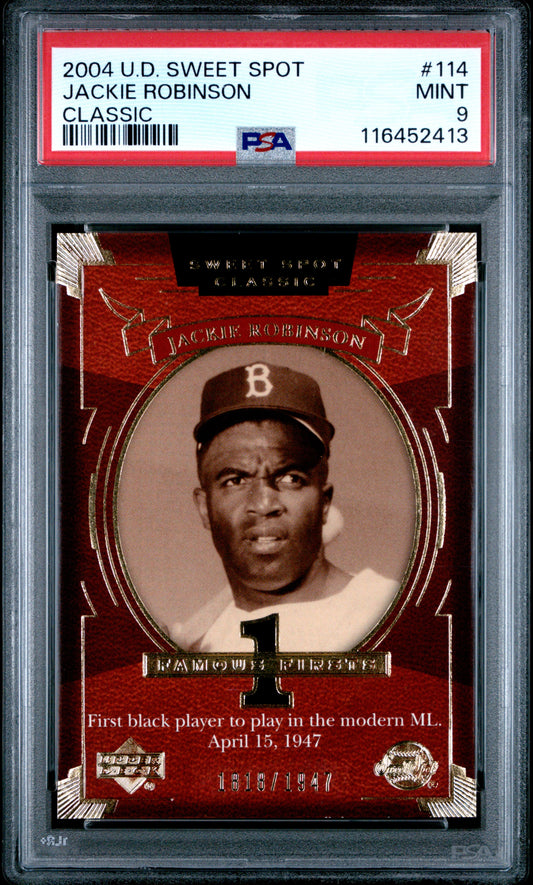 2004 Upper Deck Sweet Spot Classic #114 Jackie Robinson Classic PSA 9