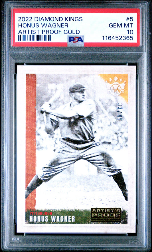 2022 Panini Diamond Kings #5 Honus Wagner Artist Proof Gold PSA 10
