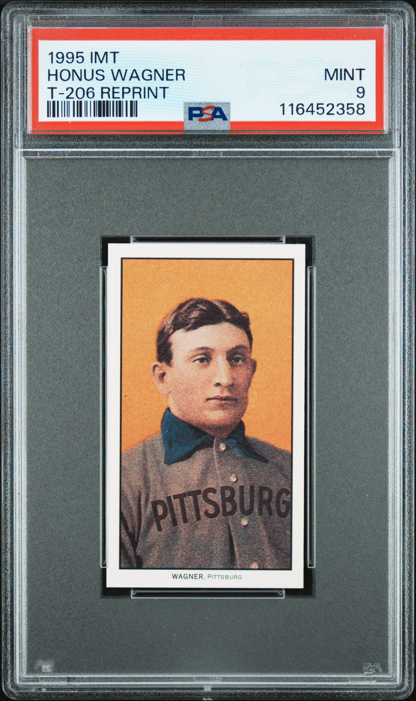 1995 IMT Honus Wagner T-206 Reprint PSA 9