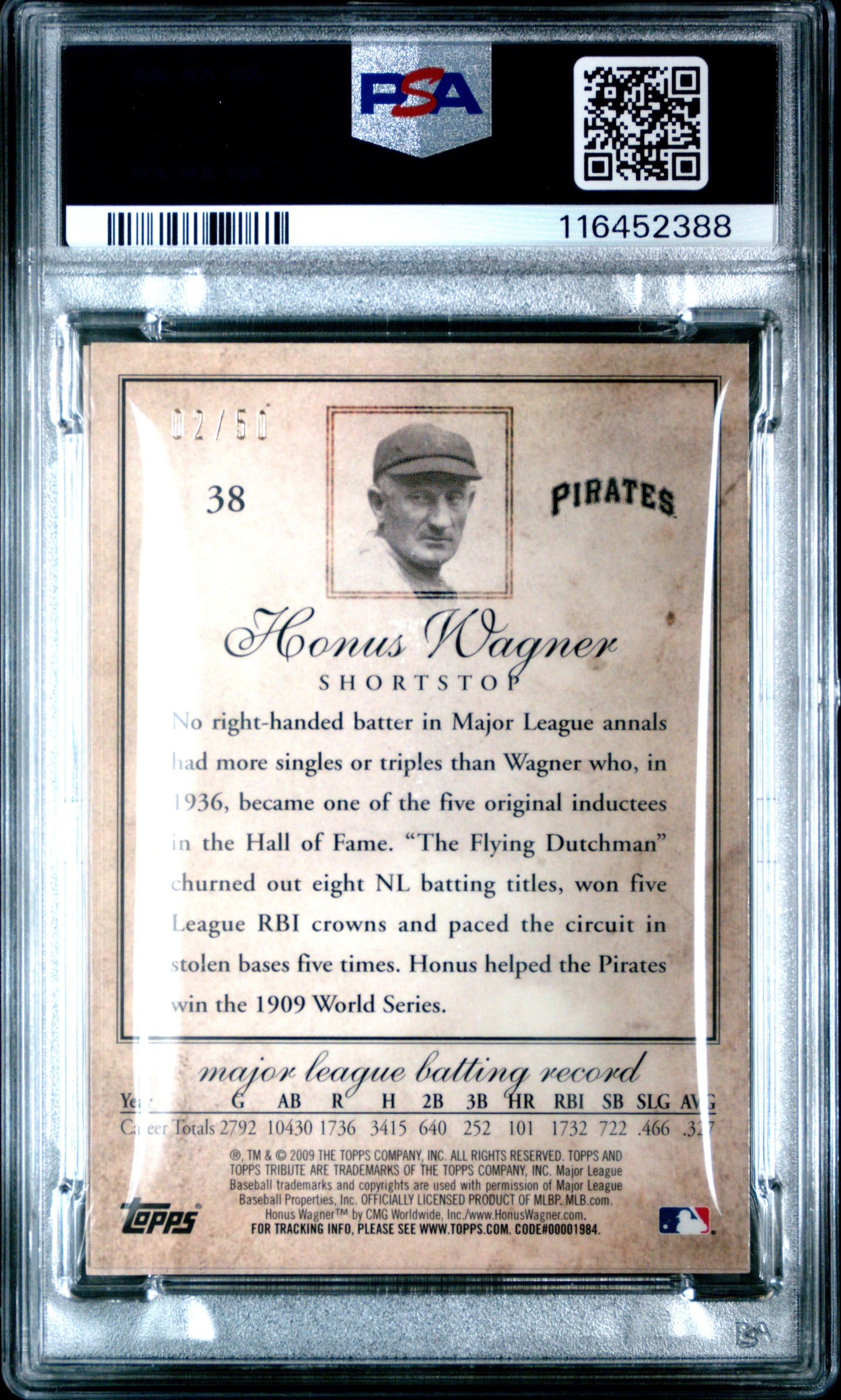 2009 Topps Tribute #38 Honus Wagner Gold PSA 8