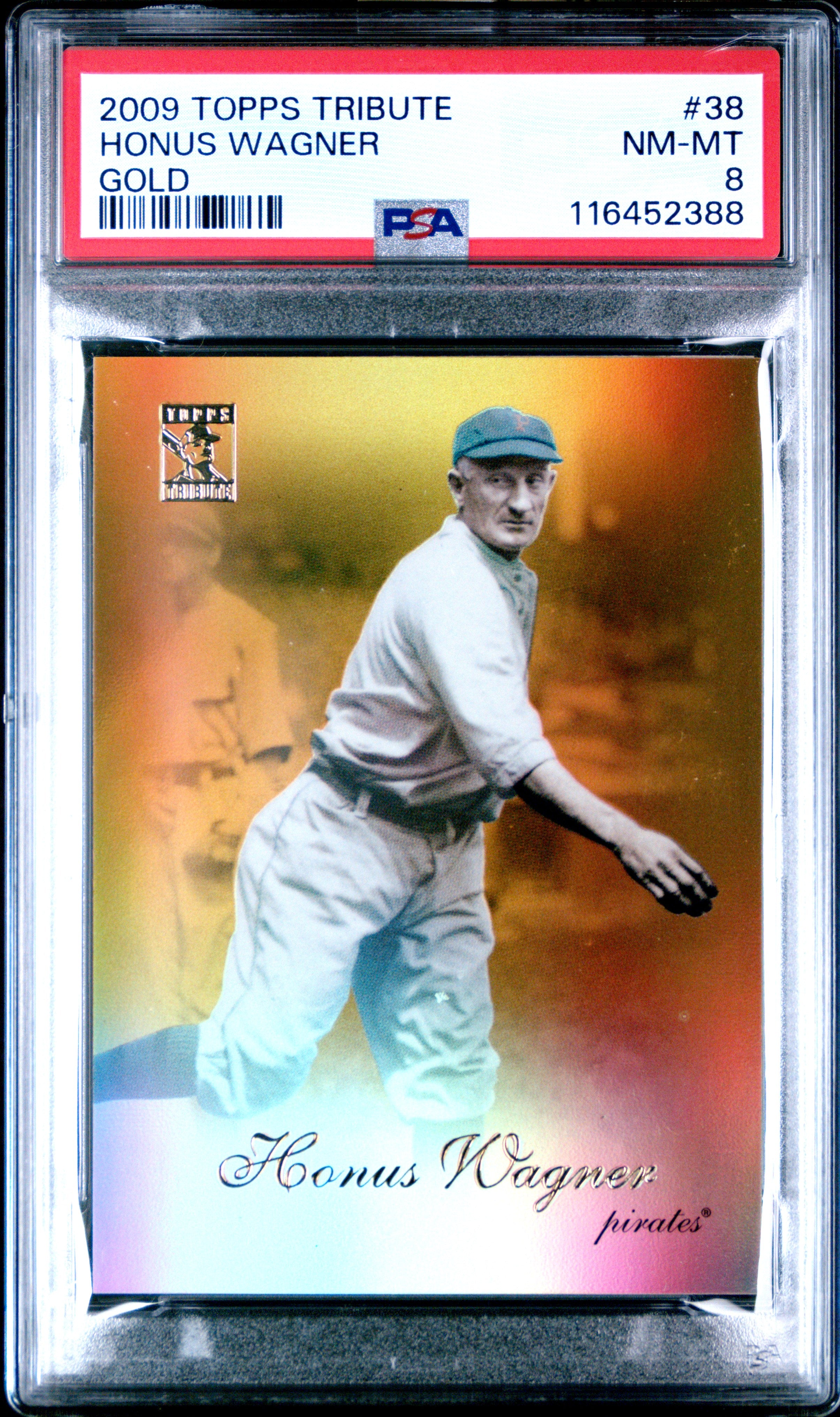 2009 Topps Tribute #38 Honus Wagner Gold PSA 8