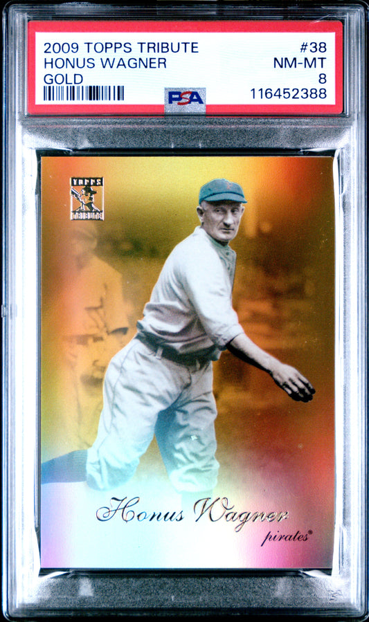 2009 Topps Tribute #38 Honus Wagner Gold PSA 8