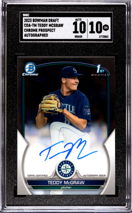 2023 Bowman Draft #CDA-TM Teddy Mcgraw Chrome Prospect SGC 10-10
