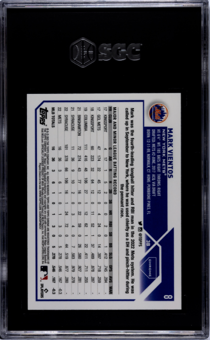 2023 Topps Chrome #8 Mark Vientos RC SGC 10
