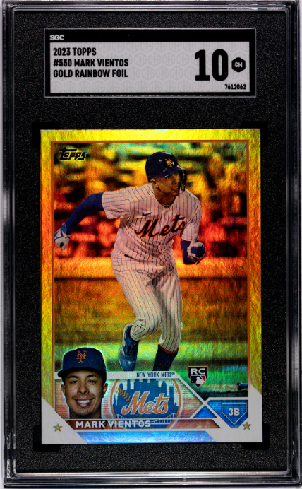 2023 Topps #550 Mark Vientos Gold Rainbow Foil RC SGC 10