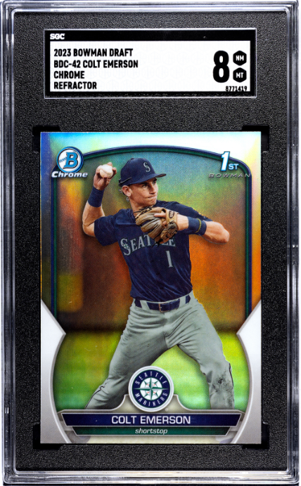 2023 Bowman Draft #BDC-42 Colt Emerson Chrome Refractor SGC 8