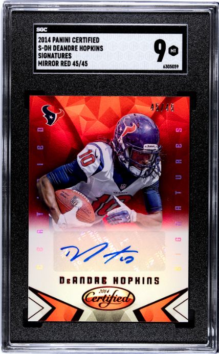 2014 Panini Certified #S-DH Deandre Hopkins 45/45 Signature Mirror Red SGC 9