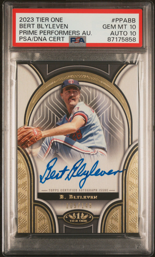 2023 Topps Tier One Prime Performers Autographs #PPABB Bert Blyleven 105/149 PSA 10-10