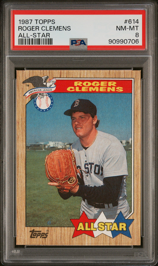 1987 Topps #614 Roger Clemens All-Star PSA 8