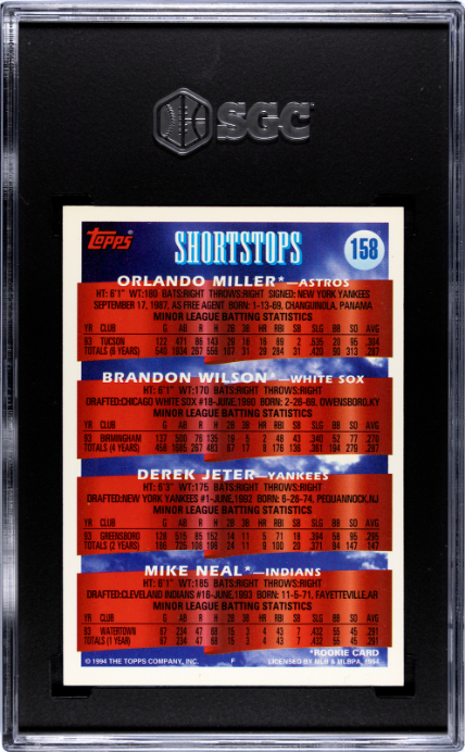 1994 Topps #158 Derek Jeter Prospects SGC 5