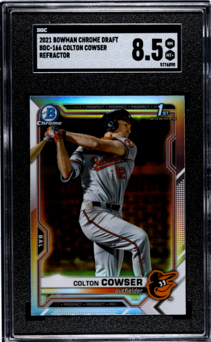 2021 Bowman Chrome Draft #BDC-166 Colton Cowser Refractor SGC 8.5