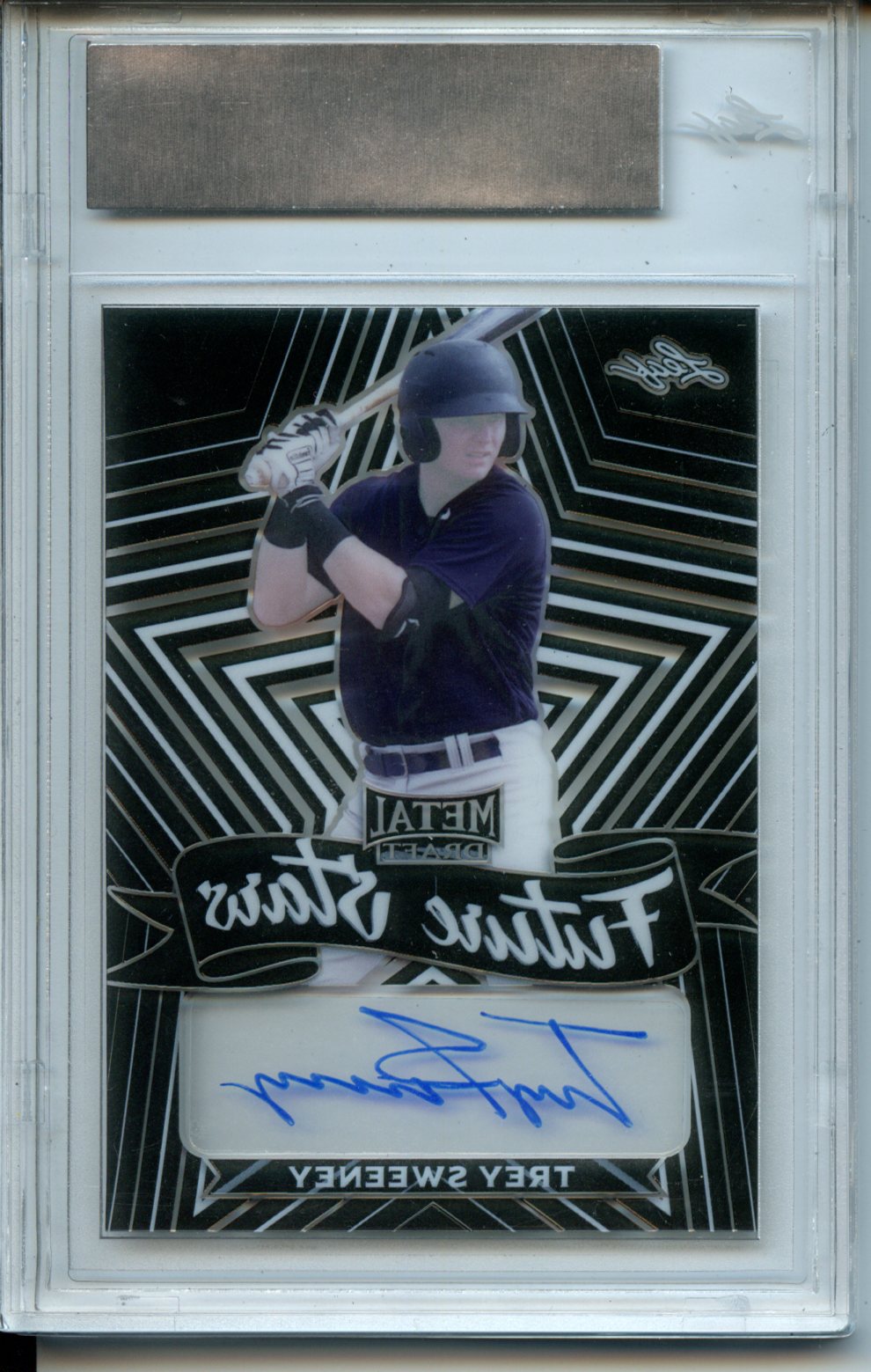 2021 Leaf Metal Draft Trey Sweeney Future Stars Autographed Pre-Production Proof Clear Black 1/1