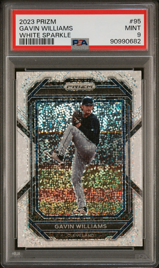2023 Panini Prizm #95 Gavin Williams White Sparkle PSA 9