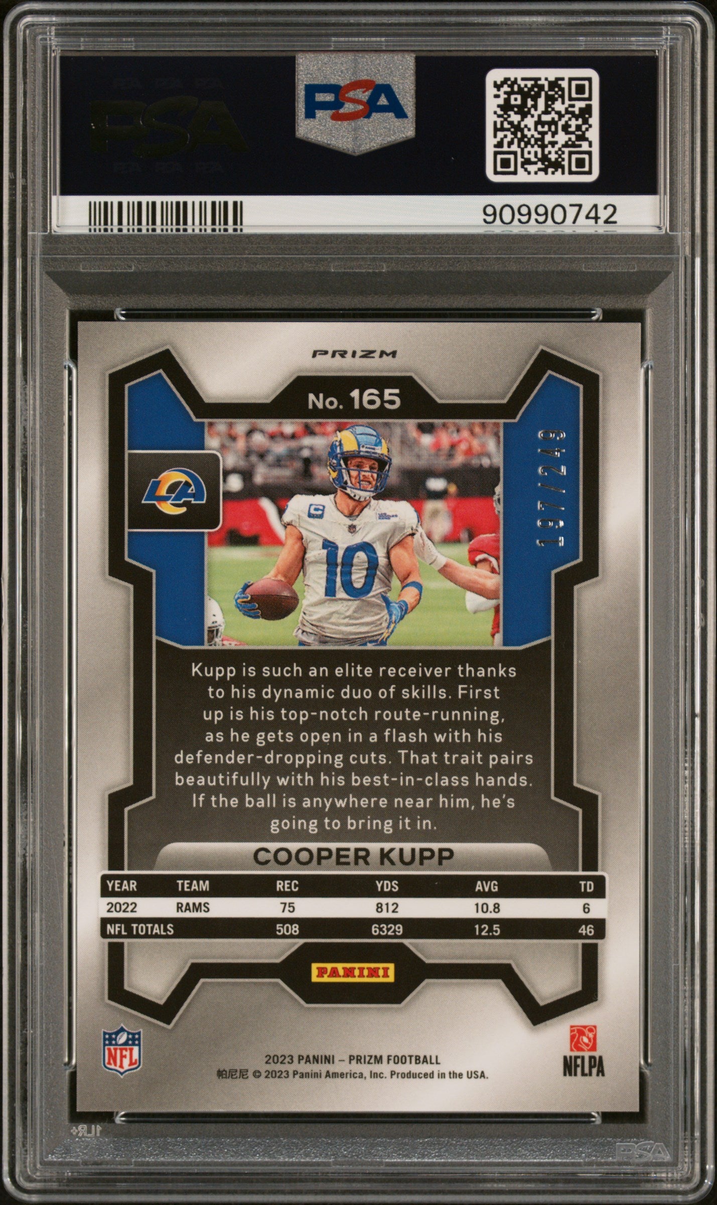 2023 Panini Prizm #165 Cooper Kupp Orange 197/249 PSA 9