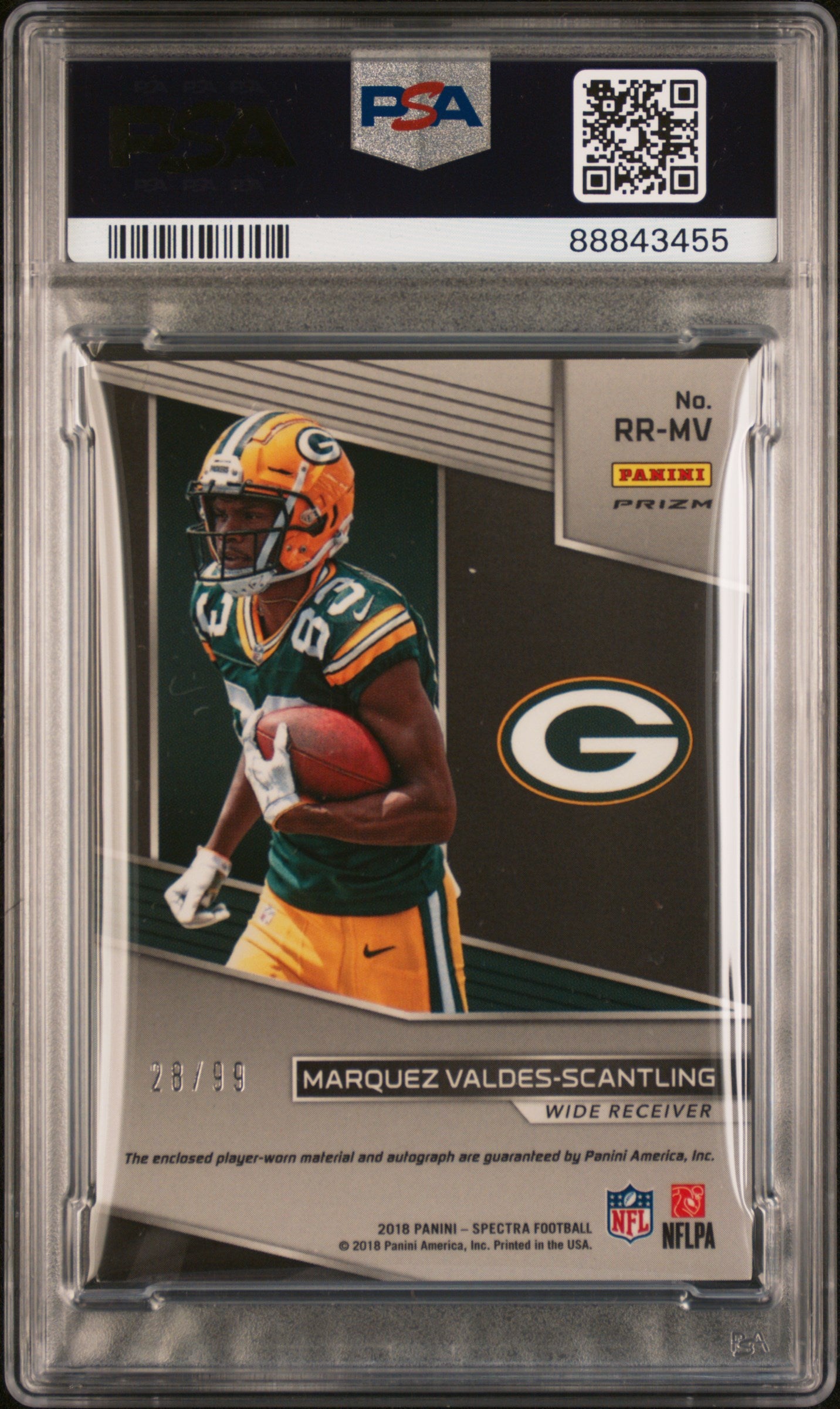 2018 Panini Spectra Signatures #RRMV M.Valdes-Scantling 28/99 Radiant RP PSA 8