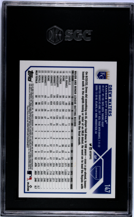 2023 Topps Chrome #147 Drew Waters 02/25 RC Orange Wave Refractor SGC 9.5