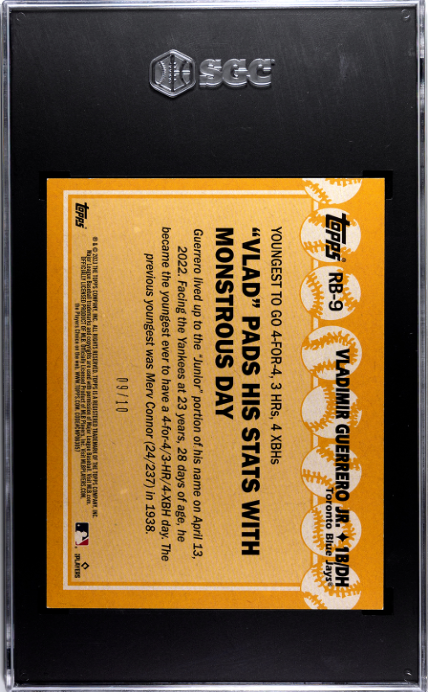 2023 Topps Record Breakers #RB-9 Vladimir Guerrero Jr. 9/10 Red SGC 8.5