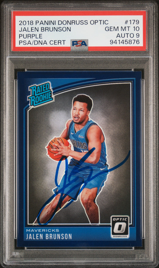 2018 Panini Donruss Optic #179 Jalen Brunson Purple RR PSA 10-9