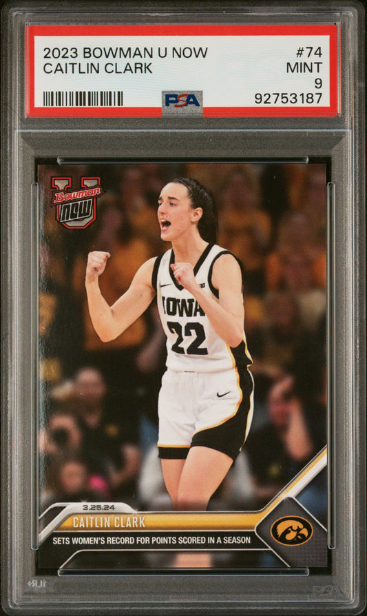 2023 Bowman U Now #74 Caitlin Clark PSA 9