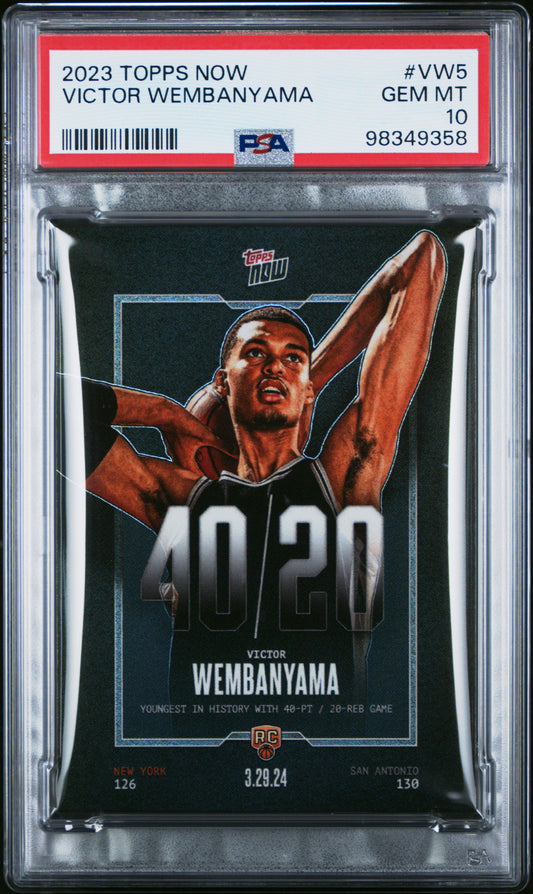 (2)2023 Topps Now #VW5 Victor Wembanyama PSA 10