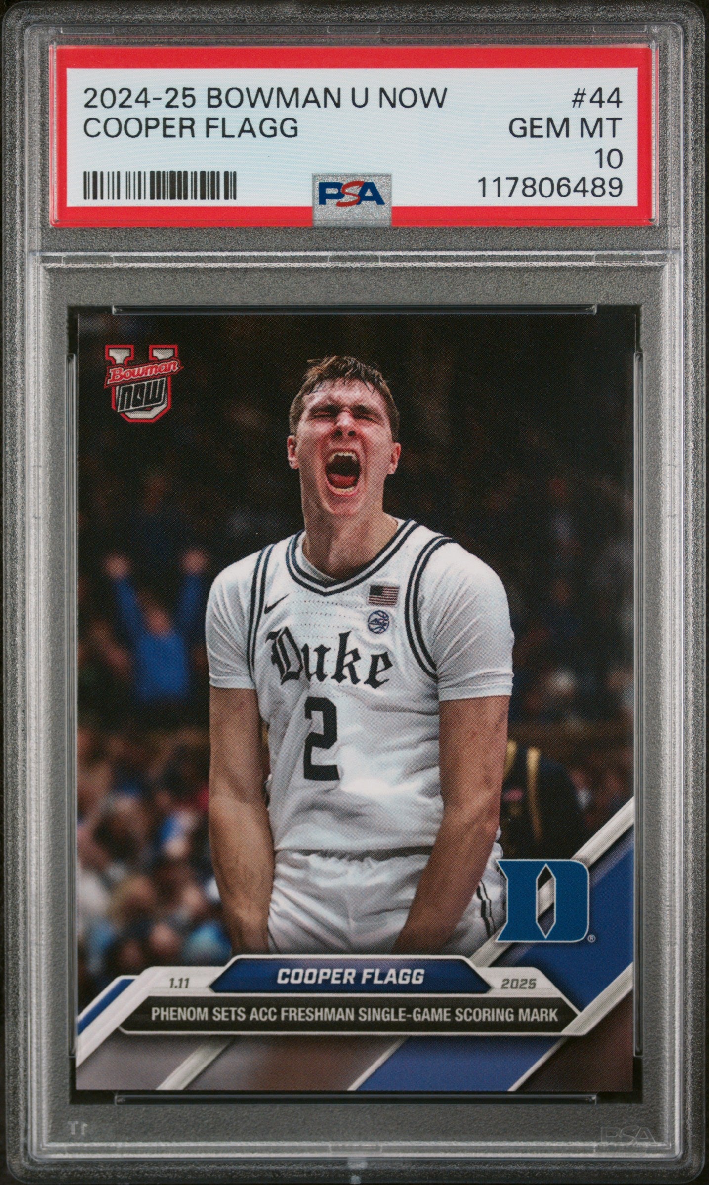 (2)2024-25 Bowman U Now #44 Cooper Flagg PSA 10