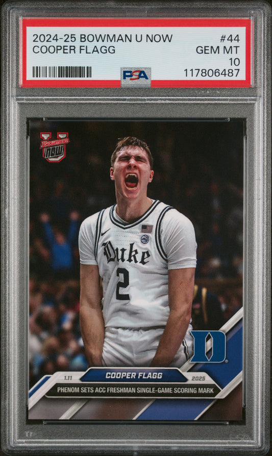 (3)2024-25 Bowman U Now #44 Cooper Flagg PSA 10
