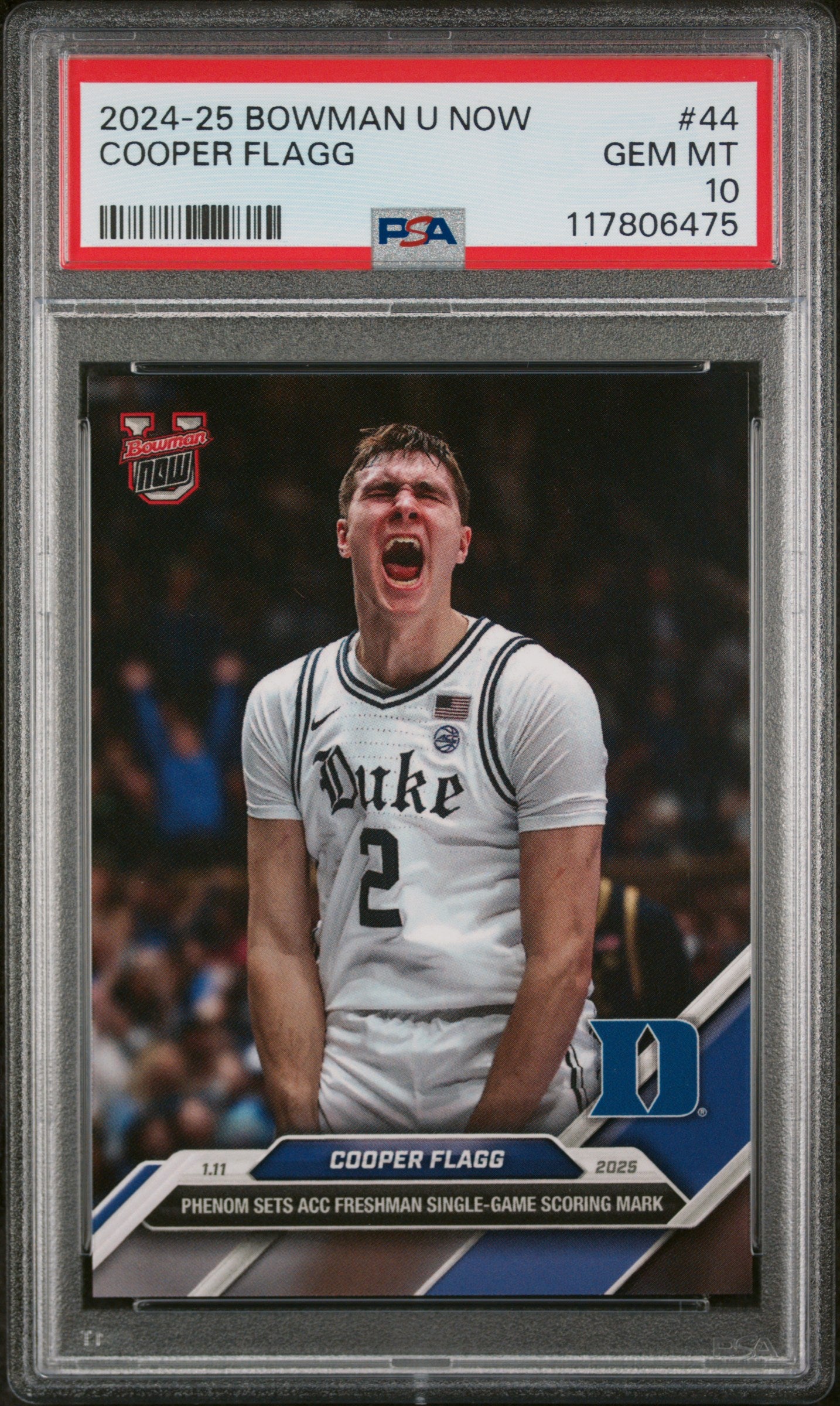 (6)2024-25 Bowman U Now #44 Cooper Flagg PSA 10