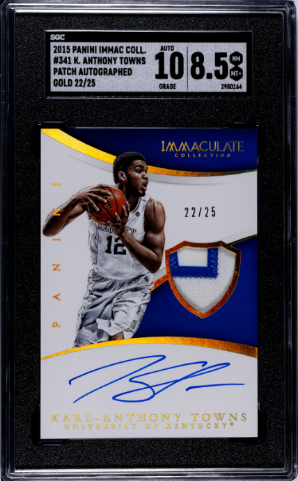 2015 Panini Immaculate Collection Collegiate #341 Karl-Anthony Towns 22/25 RPA Gold SGC 8.5-10