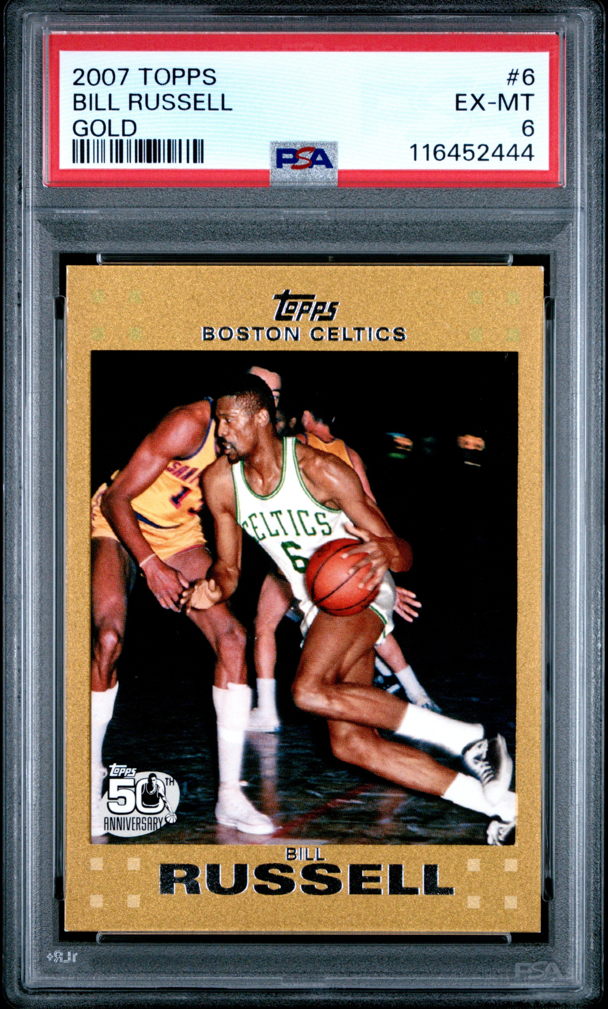 2007 Topps #6 Bill Russell 0890/2007 Gold PSA 6