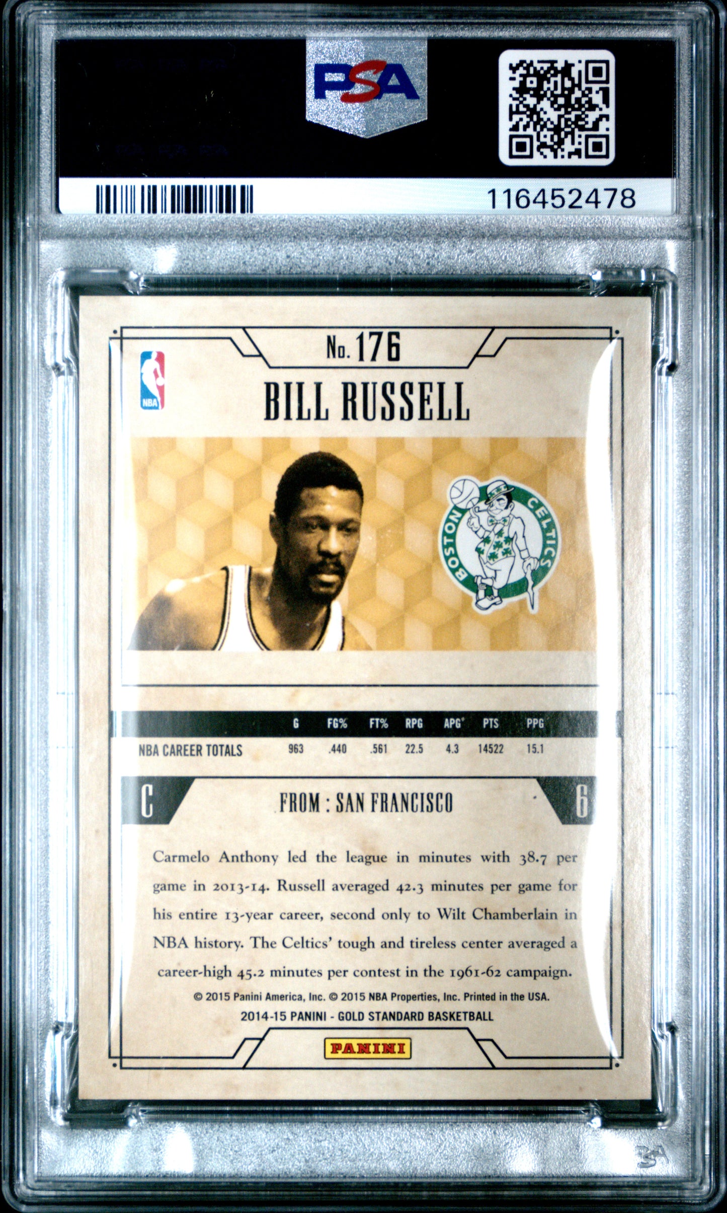 2014 Panini Gold Standard #176 Bill Russell 064/285 PSA 6