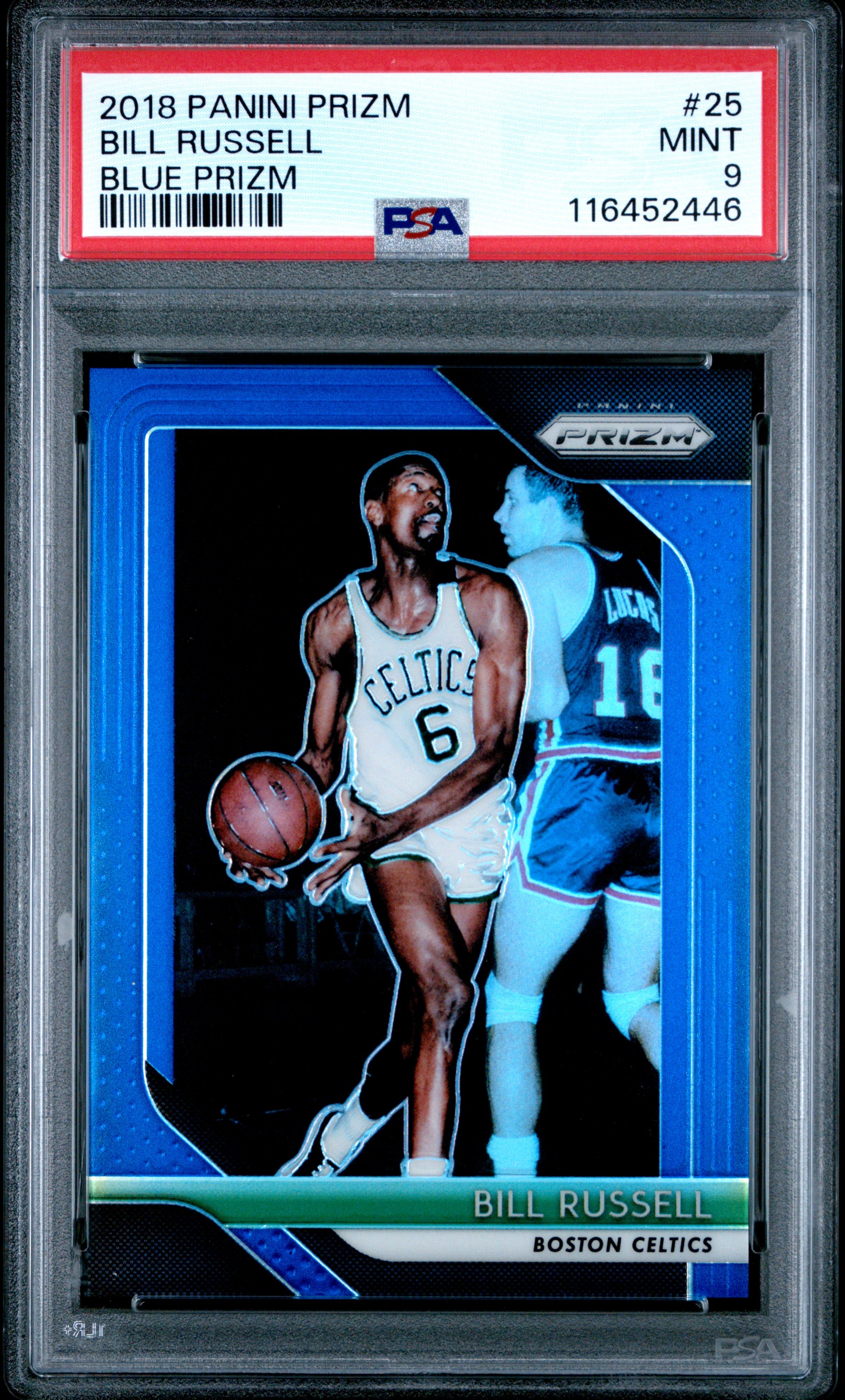 2018 Panini Prizm #25 Bill Russell 167/199 Blue Prizm PSA 9