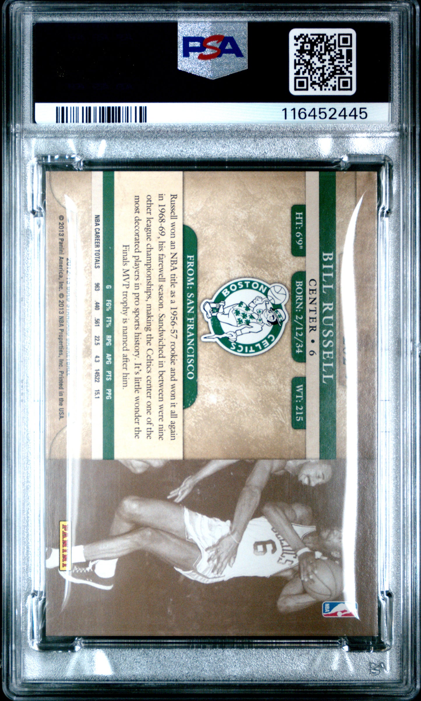 2012 Panini Gold Standard #202 Bill Russell 305/349 PSA 9