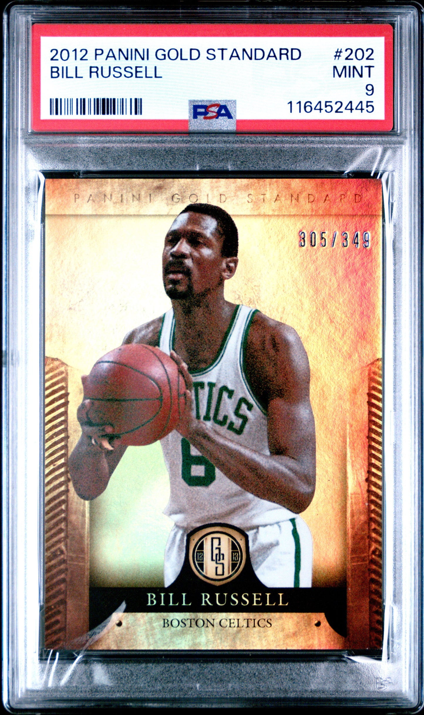 2012 Panini Gold Standard #202 Bill Russell 305/349 PSA 9