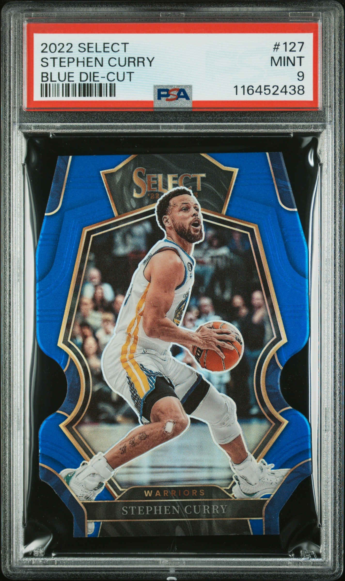 2022 Panini Select #127 Stephen Curry 068/249 Blue Die-Cut PSA 9
