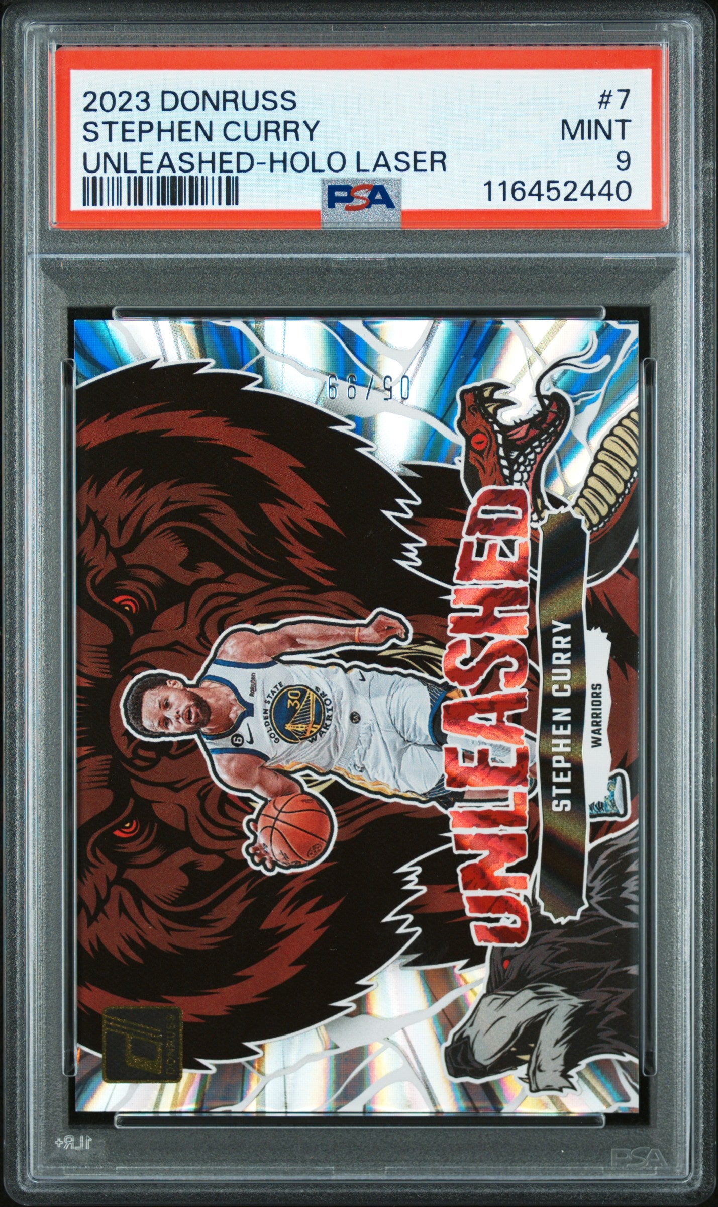 2023 Panini Donruss Unleashed #7 Stephen Curry 05/99 Holo Laser PSA 9