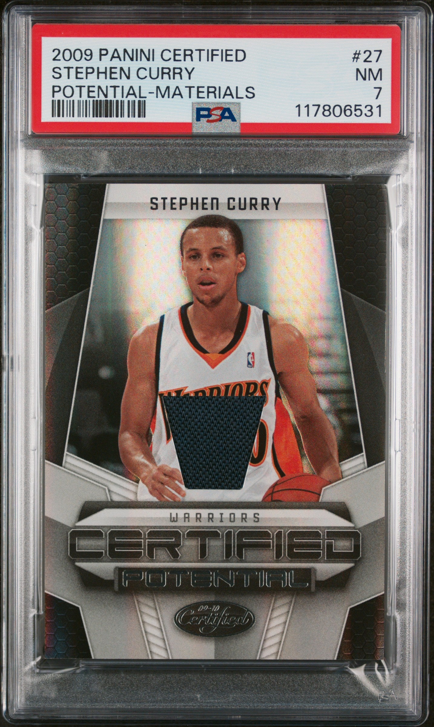 2009 Panini Certified Potential #27 Stephen Curry 075/599 Potential-Materials PSA 7