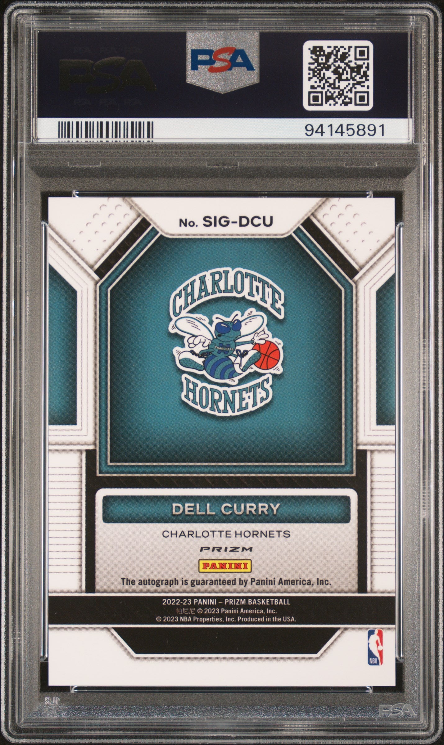 2022 Panini Prizm Signatures #SIGDCU Dell Curry Silver Prizm PSA 10-10