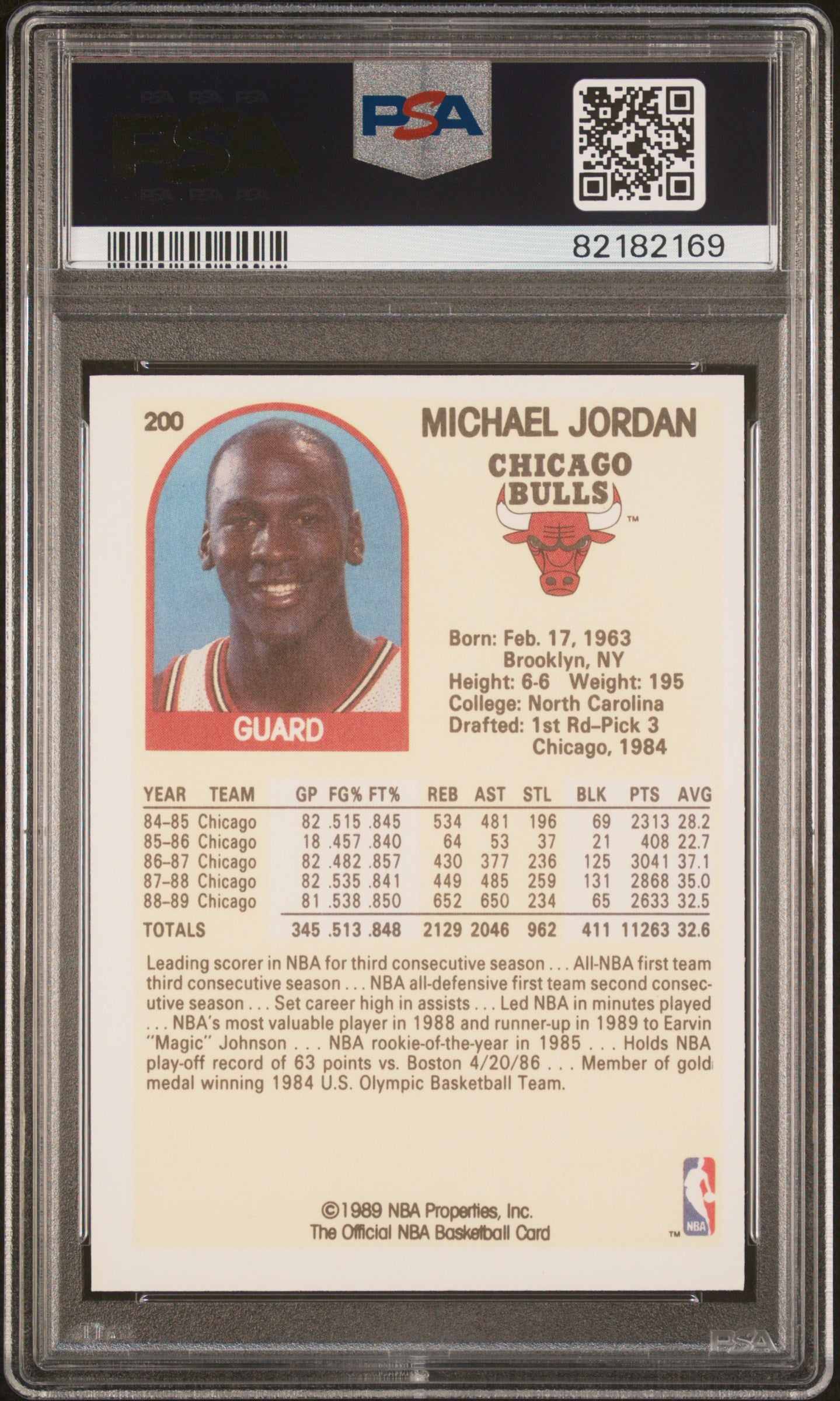 1989 Hoops #200 Michael Jordan PSA 7