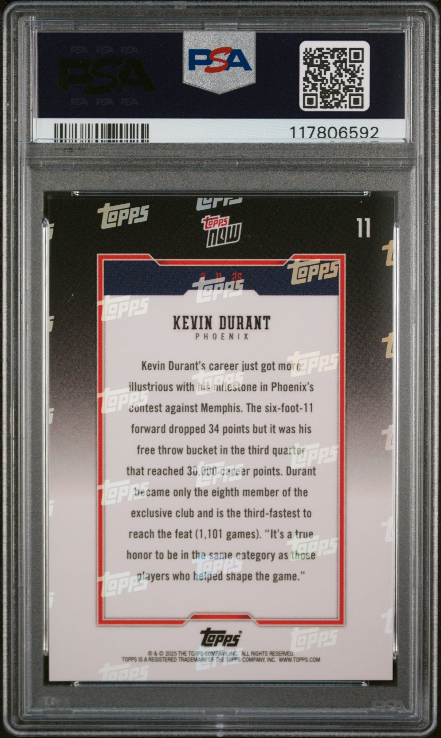 (5)2024 Topps Now #11 Kevin Durant PSA 10