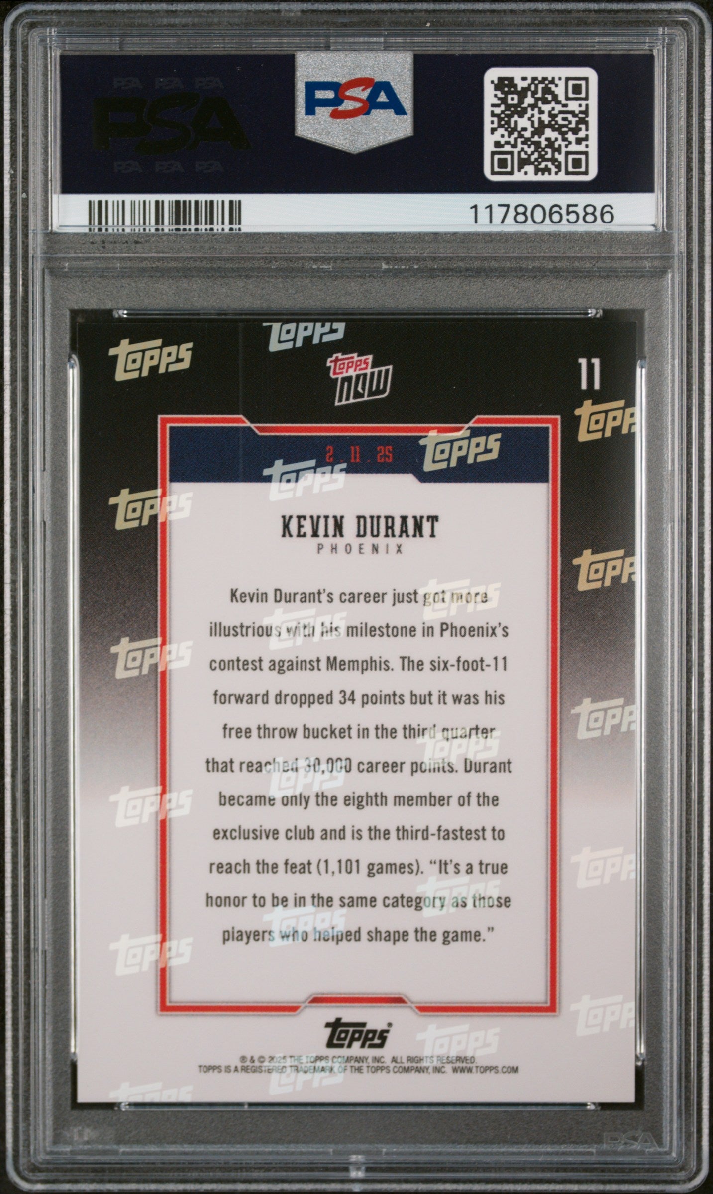(5)2024 Topps Now #11 Kevin Durant PSA 9